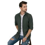 Koyu Yeşil Oduncu Slimfit Hediye Kutulu Erkek Gömlek S