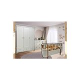 Koza %100 Mdf Bohem Ahşap Beyaz Maxi Bebek Odası Takımı ( 80X130 Cm ( 80X180 Cm ) Sabit Büyüyen Beşik )
