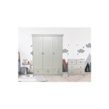 Koza %100 Mdf Bohem Çizgili 3 Kapılı Bebek&Çocuk Dolap & %100 Mdf Bonnie 4 Çekmeceli Şifonyer