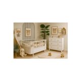 Koza %100 Mdf Bonnie 4 Çekmeceli Şifonyer & %100 Mdf Bohem Beyaz 80X130 Cm ( 80X180 Cm ) Büyüyen Beşik