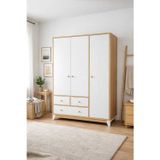 Koza %100 Mdf Bonnie Ahşap Beyaz 3 Kapılı Bebek&Çocuk Gardırop