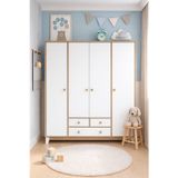 Koza %100 Mdf Bonnie Ahşap Beyaz 4 Kapılı Bebek & Çocuk Gardırop