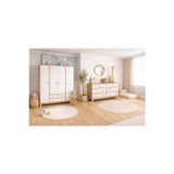 Koza %100 Mdf Bonnie Ahşap Beyaz 4 Kapılı Dolap & %100 Mdf Bonnie Ahşap Beyaz 8 Çekmeceli Şifonyer