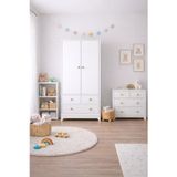 Koza %100 MDF Bonnie Beyaz 2 Kapılı Gardırop & Bonnie Beyaz 4 Çekmeceli Şifonyer