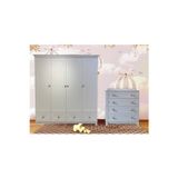 Koza %100 MDF Oslo Düz Desen 4 Kapılı Bebek&Çocuk Gardırop & Oslo Düz Desen Bebek&Çocuk Şifonyer