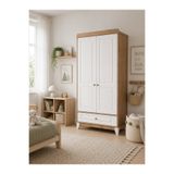 Koza %100 MDF Panjur Ahşap Beyaz 2 Kapılı Bebek & Çocuk Dolap
