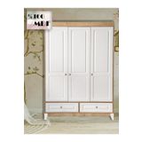 Koza %100 MDF Panjur Ahşap Beyaz 3 Kapılı Bebek & Çocuk Gardrop