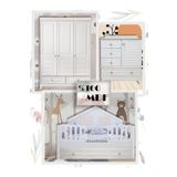 Koza %100 MDF Panjur Beyaz Duvar Çatılı Maxi Bebek & Çocuk Odası Takımı