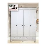 Koza %100 MDF Stella Beyaz 4 Kapılı Bebek&Çocuk Odası Gardrop