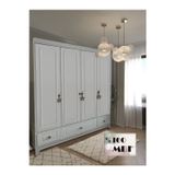 Koza %100 MDF Stil Beyaz 4 Kapılı Bebek&Çocuk Gardrop
