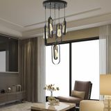 Koza 5li Yuvarlak Siyah Modern Genç Odası Mutfak Retro Salon Sarkıt Avize