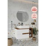 Koza Beyaz 80 Cm Banyo Dolabı+ayna+lavabo Beyaz