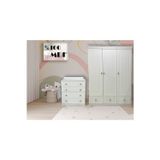 Koza Bohem %100 MDF Beyaz 3 Kapılı Dolap & Bohem %100 MDF Beyaz 4 Çekmeceli Şifonyer