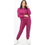 Koza Butik Kadın Büyük Beden Çıtçıt Kapama Detaylı Eşofman Takımı 8132-25