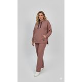 Koza Butik Kadın Büyük Beden Uzun Kollu Kapüşonlu Kanguru Cepli Eşofman Takımı 8211-26