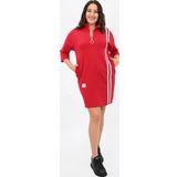 Koza Butik Kadın Büyük Beden Yarım Fermuarlı Şerit Detaylı Spor Elbise 5277-25