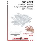 Koza End Büyük Boy Şeffaf Bitkisel Jelatin Boş İlaç Kapsülü Helal 00"1000mg (500 Adet) ELDİVEN HEDİYE