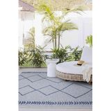 Koza Halı Fresco Ekru Lacivert Iskandinav Jüt Yıkanabilir Halı Kilim Balkon Teras Salon Koridor Halısı 22563a, 80 x 150