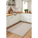 Koza Halı Fresco Ekru Natural İskandinav Jüt Yıkanabilir Bordürlü Halı Kilim Balkon Teras Mutfak Halısı 23745A, 100 x 200 - 100 x 200 cm - Ekru - Natural