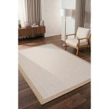 Koza Halı Fresco Ekru Natural İskandinav Jüt Yıkanabilir Bordürlü Halı Kilim Balkon Teras Mutfak Halısı 23745A, 240 x 340 - 240 x 340 cm - Ekru - Natural