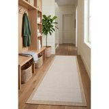 Koza Halı Fresco Ekru Natural İskandinav Jüt Yıkanabilir Bordürlü Halı Kilim Balkon Teras Mutfak Halısı 23745A, 80 x 300 - 80 x 300 cm - Ekru - Natural