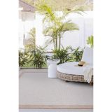 Koza Halı Fresco Ekru Natural Iskandinav Yıkanabilir Bordürlü Halı Kilim Balkon Teras Koridor Halısı 23745a, 160 x 230
