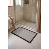 Koza Halı Fresco Ekru Siyah Yıkanabilir İskandinav Bordürlü Banyo Paspası 80 x 150 23745P