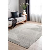 Koza Halı Retro Krem Gri Geometrik Desenli Tozumaz Salon Koridor Balkon Teras Bahçe Oturma Odası Halısı 19270A - Krem - Gri - 120 x 200 cm