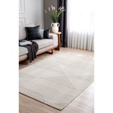 Koza Halı Retro Krem Krem Tozumaz Geometrik Halı Yolluk Salon Koridor Balkon Teras Oturma Odası Halısı 19270A, 120 x 180 - 120 x 180 cm - Krem - Krem