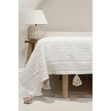 Koza Home Assos Çift Kişilik Yatak Örtüsü Krem Taş Yıkama 230x250 cm Desenli ve Şık Tasarım - 230 x 250 cm
