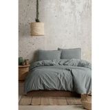 Koza Home Boho Sade Natural Yeşil % 100 Pamuk Nevresim Takımı Çift Kişilik 200 x 220 7032A - 200 x 220 cm