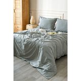 Koza Home Boho Sade Natural Yeşil % 100 Pamuk Nevresim Takımı Tek Kişilik 100 x 200 7033A - 100 x 200 cm