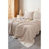 Koza Home Boho Waffle-Bej Tek Kişilik 160X240 Yatak Örtüsü 50X70 - 1 Ad Yastık Kılıfı 7041A - 160 x 240 cm