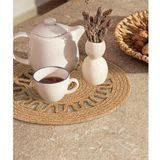 Koza Home Cesta Amerikan Servis El Yapımı Pamuklu Natural Jüt Örme Dekoratif Supla 37x37cm 9024