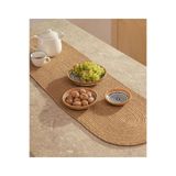 Koza Home Cesta Amerikan Servis El Yapımı Pamuklu Natural Jüt Örme Düz Runner 37x136cm 9029
