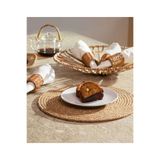 Koza Home Cesta Amerikan Servis El Yapımı Pamuklu Natural Jüt Örme Düz Supla 37x37cm 9028