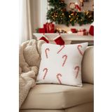 Koza Home Charm Baston Şeker İşlemeli Krem Kırlent 45x45 35255A