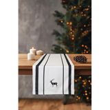 Koza Home Charm Siyah Geyik Baskılı Krem Runner 45x140 35261A