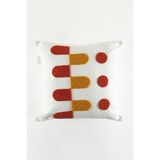 Koza Home Craft Hardal Kiremit Dairesel Desenli Boncuk Elyaf Iç Dolgulu Kırlent 43x43 35305a