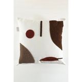 Koza Home Craft Multi Çok Renkli Soyut Desenli Boncuk Elyaf Iç Dolgulu Kırlent 43x43 35304a