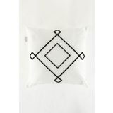 Koza Home Craft Siyah Baklava Dilimi Desenli Boncuk Elyaf Iç Dolgulu Kırlent 43x43 35307a