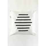 Koza Home Craft Siyah Çizgi Desenli Boncuk Elyaf Iç Dolgulu Kırlent 43x43 35306a