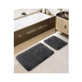 Koza Home Douro Shaggy Banyo Paspası 2'li Kaydırmaz Taban Füme