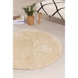 Koza Home Douro Shaggy Banyo Paspası Bej Kaydırmaz Taban Daire 120x120 cm