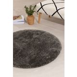 Koza Home Douro Shaggy Banyo Paspası Füme Kaydırmaz Taban Daire 120 x 120 cm