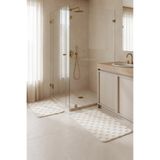 Koza Home Evra Kare Dokulu Kabartmalı Yumuşak Krem Kaymaz Banyo Paspası 60 x 100