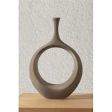 Koza Home Galante Özel Taş Doku Yeşil Iskandinav Seramik Vazo 10x23x35cm 6269