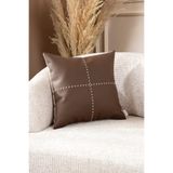 Koza Home Ivy Soft Deri Kahve Kırlent Kılıfı 45X45 2546