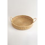 Koza Home Meander Doğal Rattan Kulplu Tepsi 35X5X10 cm 4582 - 1 - 2 L