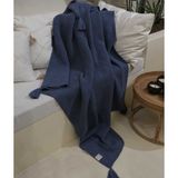Koza Home Miel İndigo Kenarı Ponponlu Tek Kişilik Tv Battaniye 160x220 37116 - 160 x 220 cm